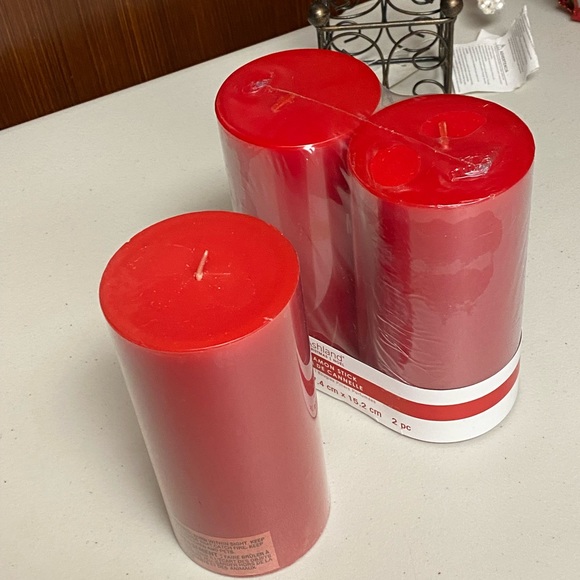 New Red pillar candles 6” - Picture 4 of 6